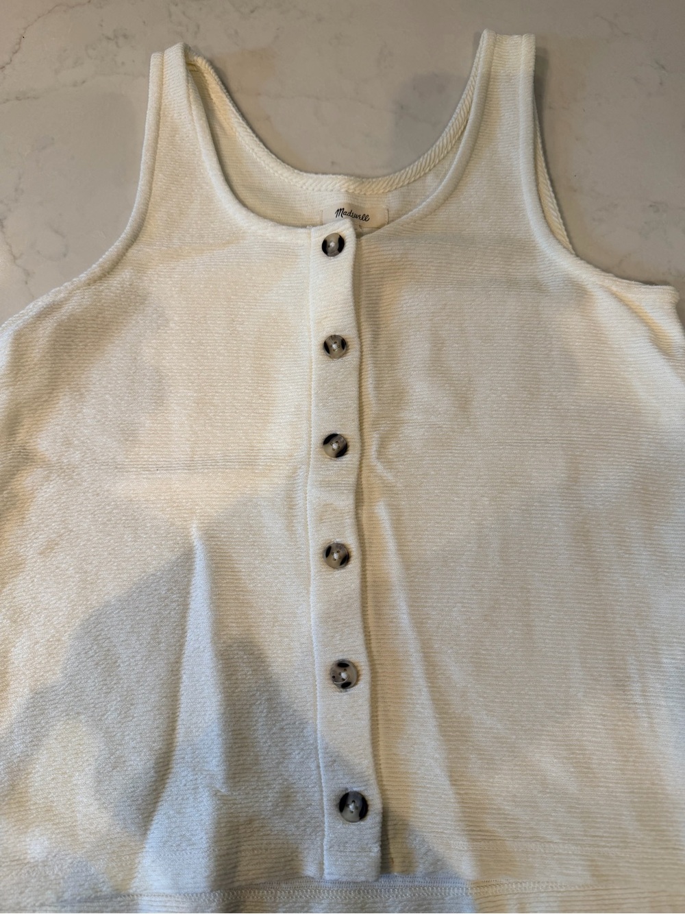 Madewell Cream Button-Front Knit Tank
